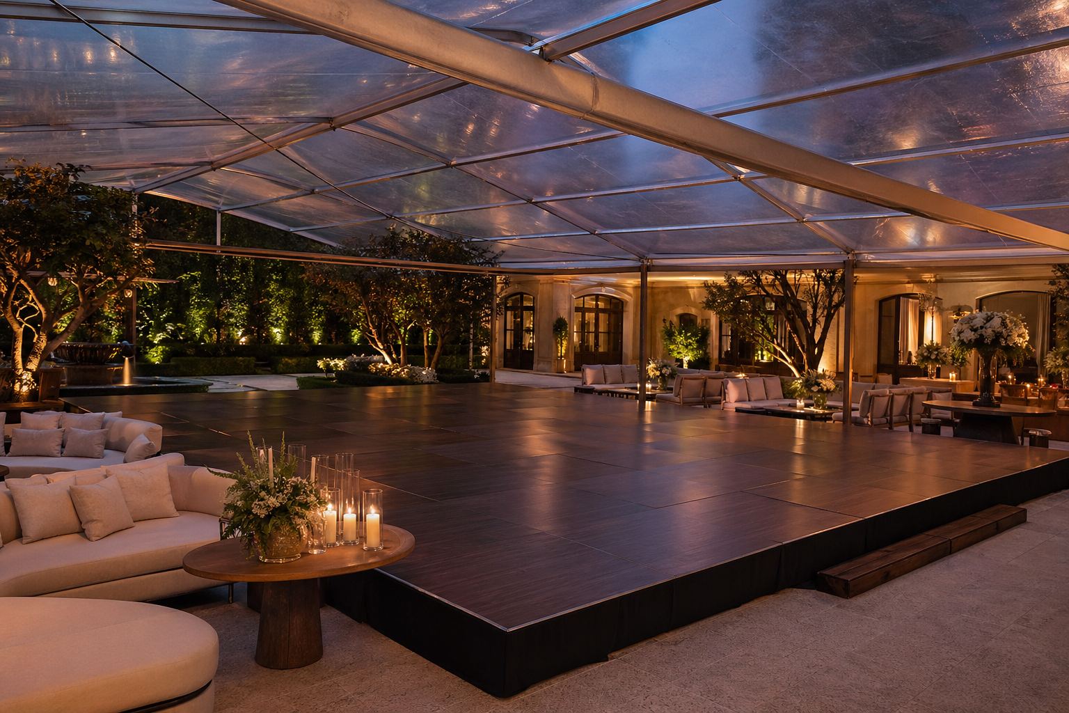 Falta espaço no quintal? A cobertura de piscina reorganiza todo o layout do seu evento