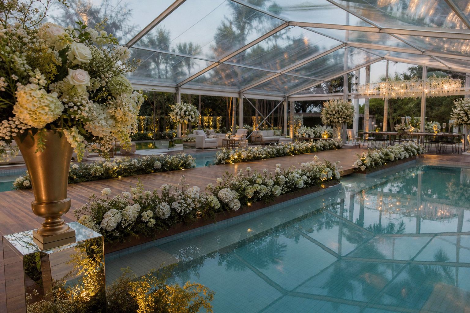 Design floral e decoração: como integrar arranjos à estrutura sobre a água