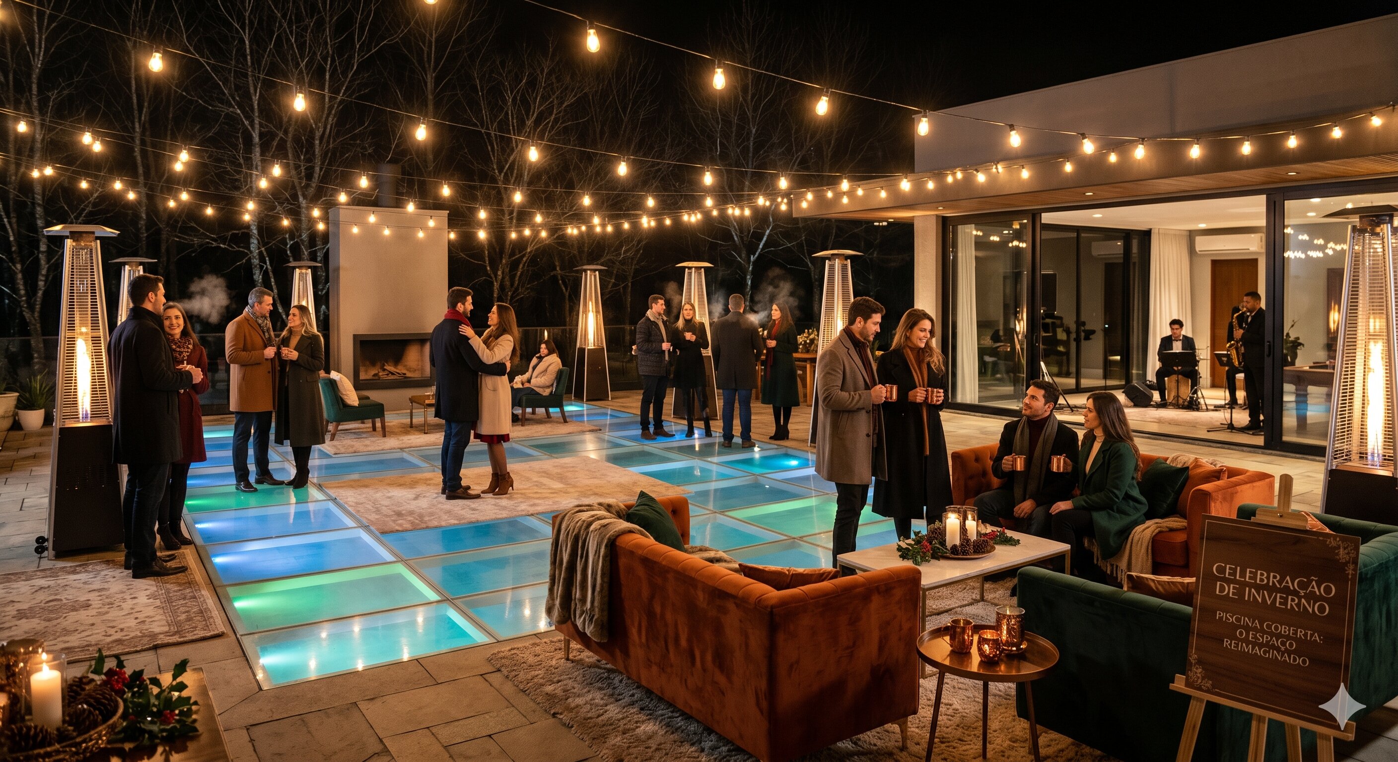 Festas temáticas em estações frias: aproveitando a área da piscina no inverno