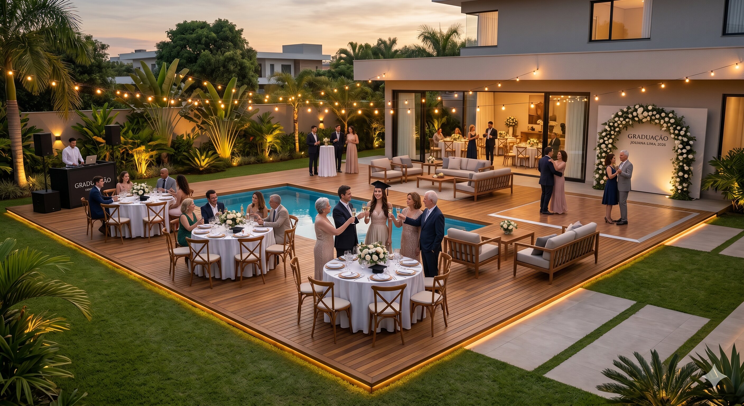 Formaturas em casa: transformando o quintal em um salão de festas completo